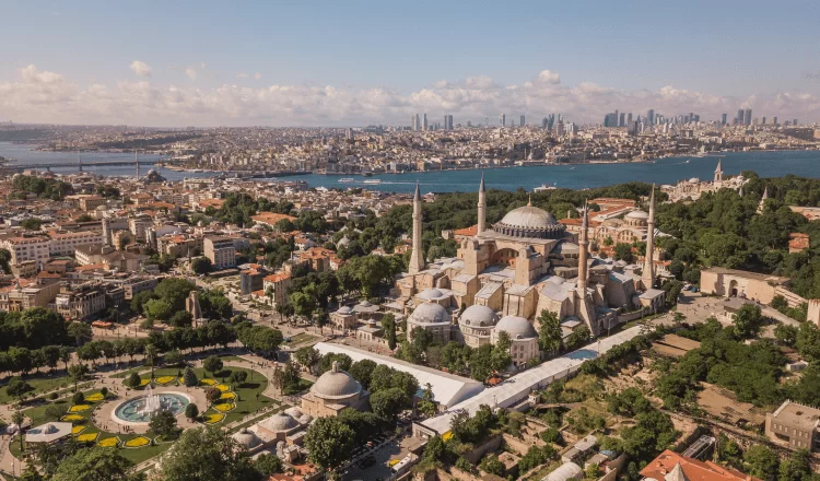 bird's eye view of sultanahmet square
