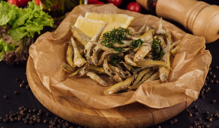 a portion of fried anchovy pan