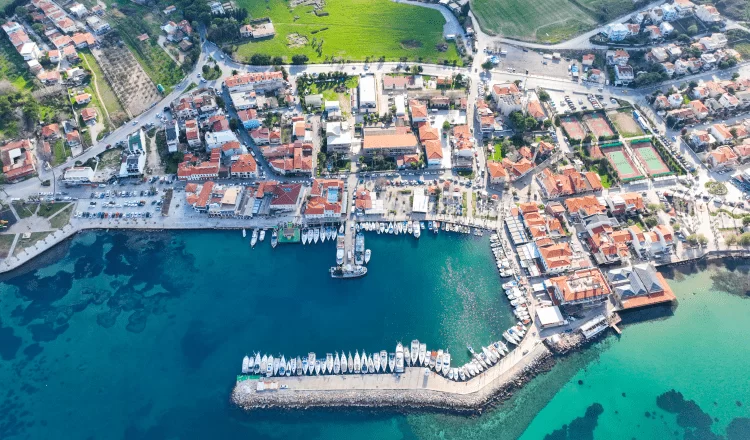 The harbor viewed from a bird's eye view