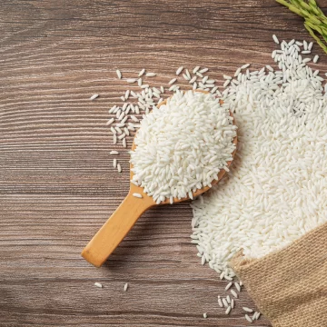 grains of rice spread on the table