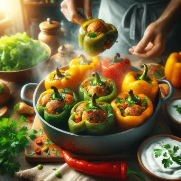 A person who is cooking the dish peppers