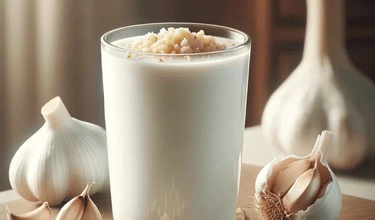 A glass of ayran representing traditional Turkish garlic ayran
