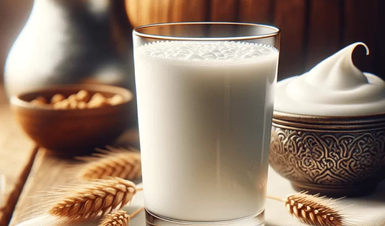 A glass of ayran representing traditional Turkish ayran
